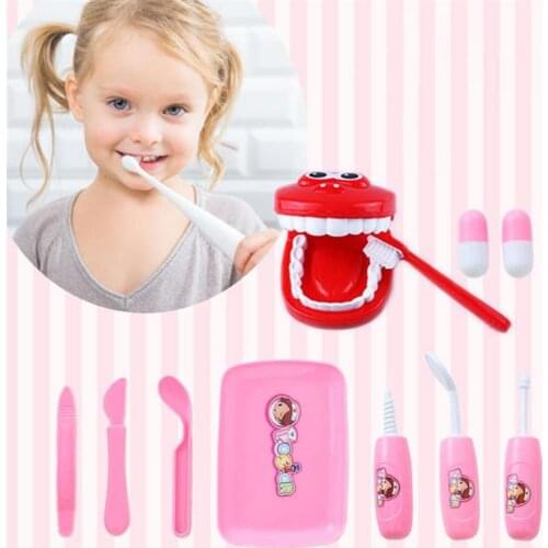 Kids Dentists Pretend Play Toy Children Doctor Playsets Teeth Brushing Demonstration Model Set Educational Learing Toys