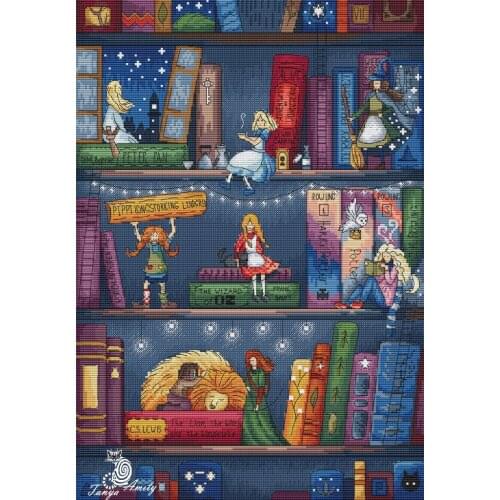 The girl on the shelf 39-52 counted 11CT 14CT 18CT 28CT dark blue fabric Cross Stitch embroidery needlework Sets home decor