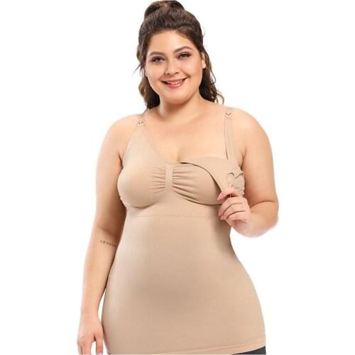 Fitness Large size underwear breastfeeding easy to open buckle pregnant women suspenders breastfeeding shirt without steel ring