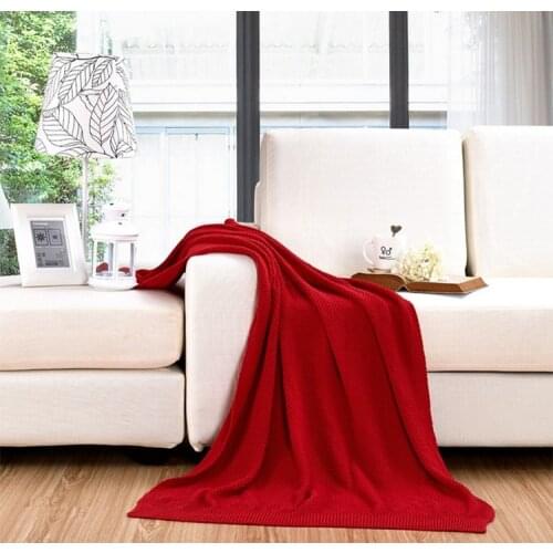 Hot sale high quality 100% cotton knit blanket for Summer/Autumn on Sofa/Bed "Weave pattern" Baby blanket 80*135cm