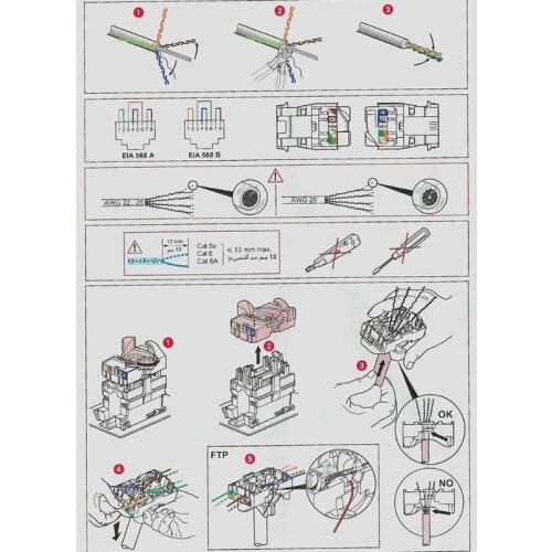 CAT6 Network Module Information Socket RJ45 8P8C Connector Adapter Keystone Jack Standard Wall Plate