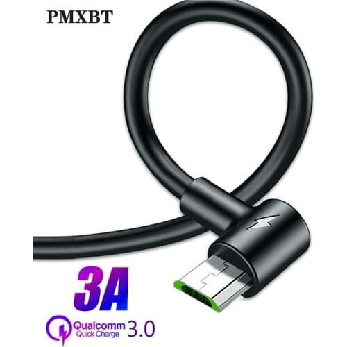 1m 2m Micro USB Cable for Xiaomi Note 5 Pro 3A Fast Charging 90 Degree Elbow Data Sync Usb Wire for Samsung Huawei Microusb Cord
