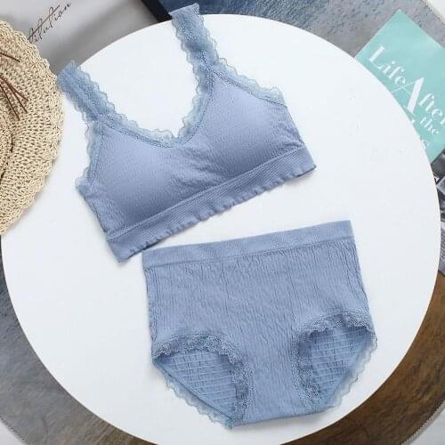 Women Lace Sexy Push Up Underwear Sports Bra Set Wireless Impact For Fitness Padded Running Wear Female Top Underwear