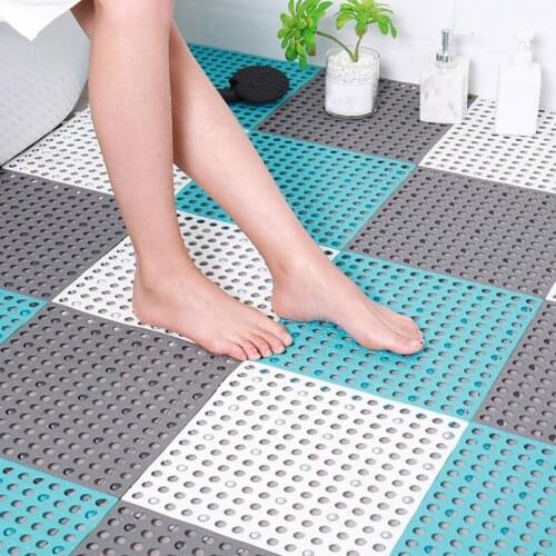 Square Non-slip Hollow Home Bathroom Anti-skid Mats Cushion with Suction Cup Bathroom Shower Mat Door Floor Mat