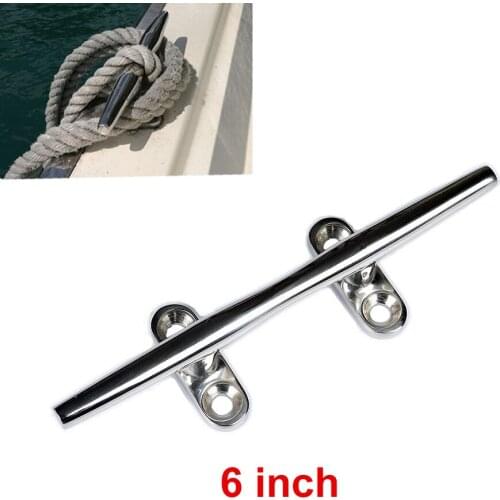 Mizugiwa 1 Pcs 6'' Hollow Open Base Boat Cleats Dock Deck Rope Cleat Marine Bollard Yacht 316 Stainless Steel Heavy Duty
