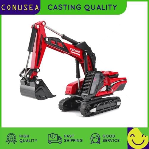 CONUSEA 1:87 high simulation alloy engineering vehicle Excavator model alloy Excavator dredger model strong truck Gift Toy Cars