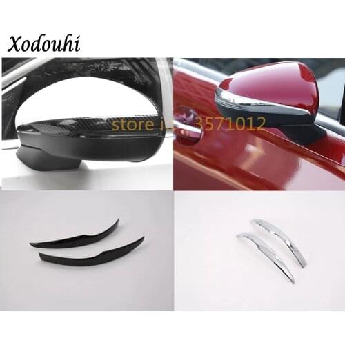 Car ABS Rear View Rearview Mirror Cover Stick Trim Frame Lamp Eyebrow For Mercedes Benz A Class W177 A180 A200 A250 2019 2020