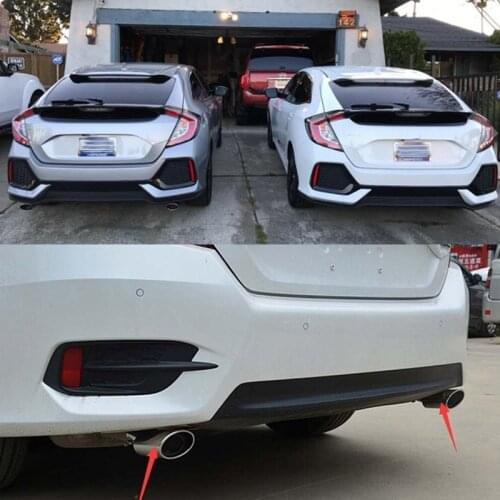 Rear Exhaust Muffler End Tail Pipe Outlet Tips for Honda Civic 10Th Gen 2016 2017