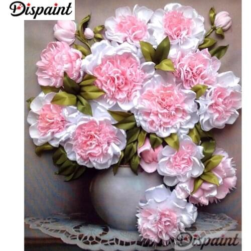 Dispaint Full Square/Round Drill 5D DIY Diamond Painting "Rose flower landscape" Embroidery Cross Stitch 5D Home Decor A10567
