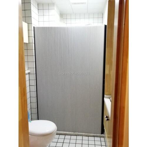 Rice white Bathroom invisible shower screens punch-free shower curtain easy installation mildew-proof toilet bathroom waterproof