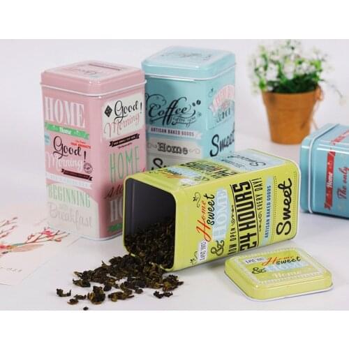 New Coffee Beans Package Seal Tin Boxes Square Candy Biscuits Coffee Tea Box Organizer Storage for Home
