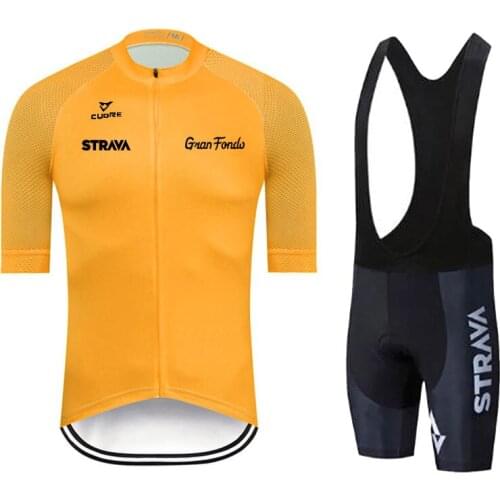 2021 New STRAVA Team Cycling Clothing Summer Bib Gel Shorts Suit Men Maillot MTB Jersey Cycling Set Sport Ropa Ciclismo Uniforme