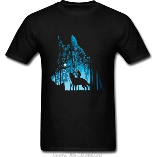 Original Hime Lgith Up Tshirt Men O-Neck Short Sleeve Princess Mononoke T-shirt Male T Shirts Casual Tees Anime