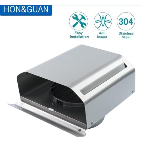 Hon&Guan 4" Square Platonic Solid Air Vent Grille Cover for Window Ceiling Outlet 304 Stainless Steel Net Ventilation Hood
