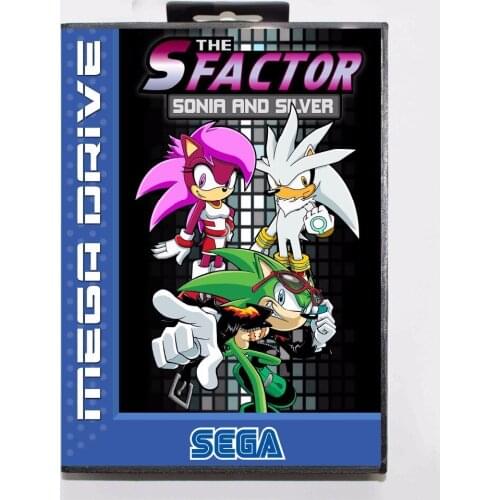 The S Factor Sonic And Silver 16 bit MD Game Card With Retail Box For Sega Megadrive/Genesis