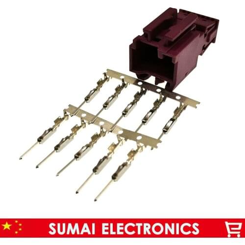 TE/AMP 10 Pin Red 1719843 Computer assembly wiring harness plug,10P CD host power connector for Mercedes-Benz ,BMW, Porsche