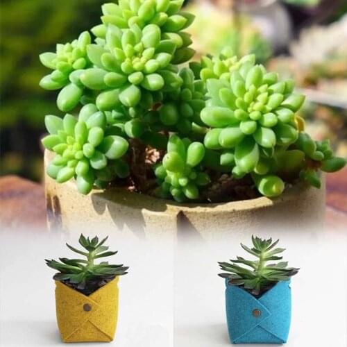 Foldable Felt Flower Pot Storage Bag Fleshy Flower Pot Table Office Home Reuseable Multifunction Desktop Flowerpot Decoration