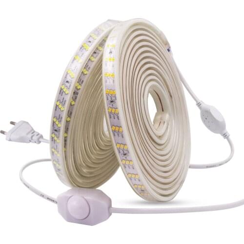 Super Bright 2835 Led Strip AC 220V Dimmable Led Tape Ribbon 180LEDs/m Waterproof IP67 Flexible LED Light Adjustable Brightness
