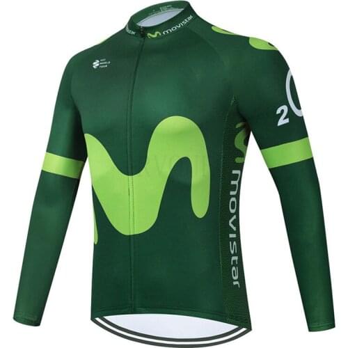 Navy Blue Movistar Team Long Sleeve Cycling Jerseys Ropa Ciclismo Maillot Bicycle Clothing Breathable Mtb Bike Cycling Clothes