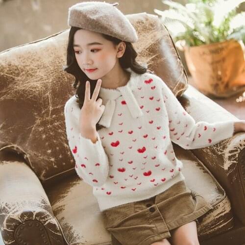 Vintage White Pink Baby Girls Winter Spring Warm Childrens Coat Kids Plus Velvet Teens School Tops Thicken Bottoming Mink Down