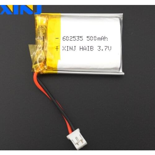 XINJ 3.7V 500mAh LiPo Polymer Battery cell 602535 2pin JST 2.0mm plug For bluetooth speaker GPS Sat Nav Camera Driving recorder