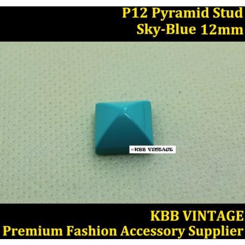 10PC Fashion Pyramid Stud Screwback DIY Stud Leathercraft 1/2" P12 Sky-Blue