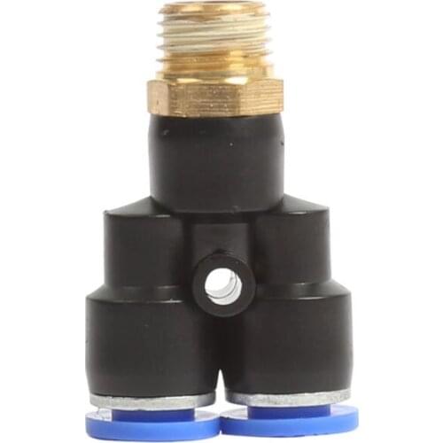 10pcs PX6 Tube O/D 6mm Brass Male Thread Size M5 1/8" 1/4" 3/8" 1/2" Y Style Push In Fittings Pneumatic Quick Connector
