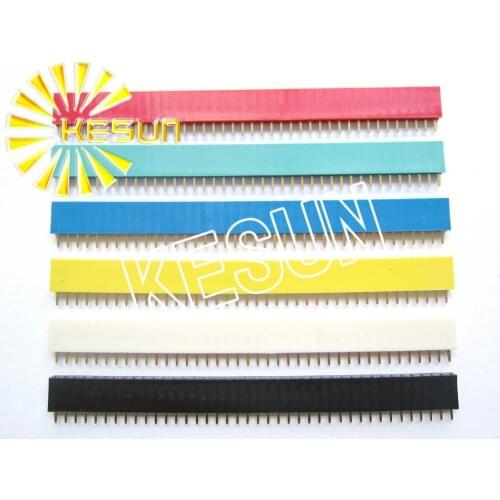 10PCS x Red Green Blue Yellow White Black 2.54mm 1*40 40P 40Pin Female Pin Header Strip