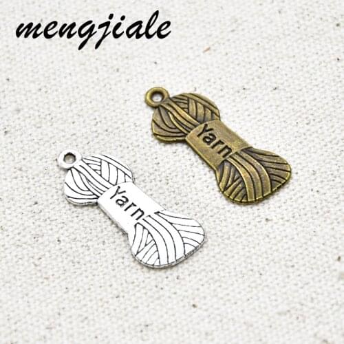 12pcs Vintage Metal Alloy Yarn Skein Knit Crochet Charms Pendants For Jewelry Making Finding Accessories Wholesale