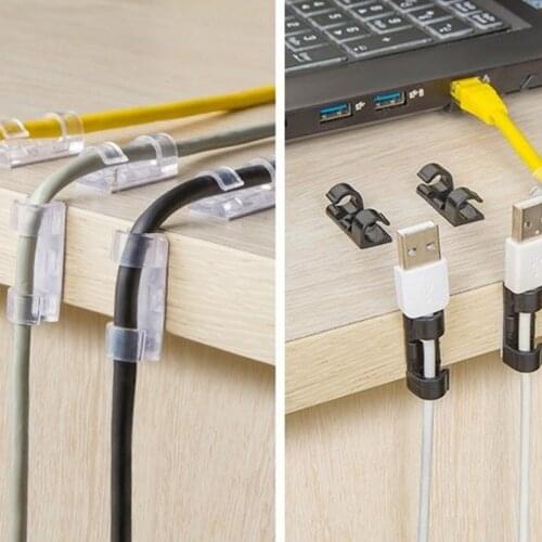 16pcs/set Cable Organizer Cable Management Desktop Cord Holder ABS Wire Manager USB Charging Data Line Winder