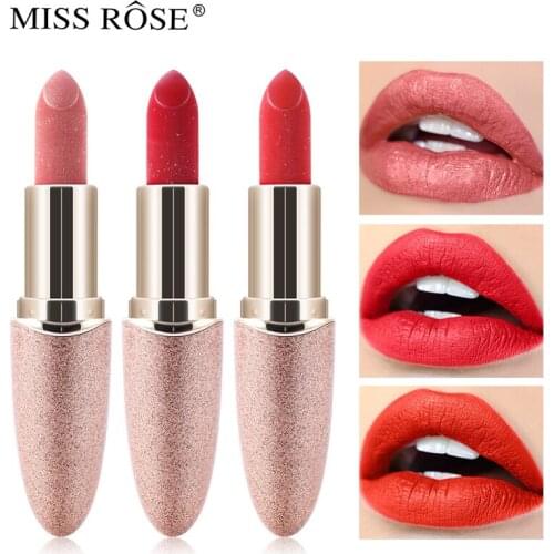 2019 New 12 Color Sexy Red Diamond Lip Stick Matte Waterproof Shining LipStick Makeup Pigment Nude Shimmer Lip Balm High Quality