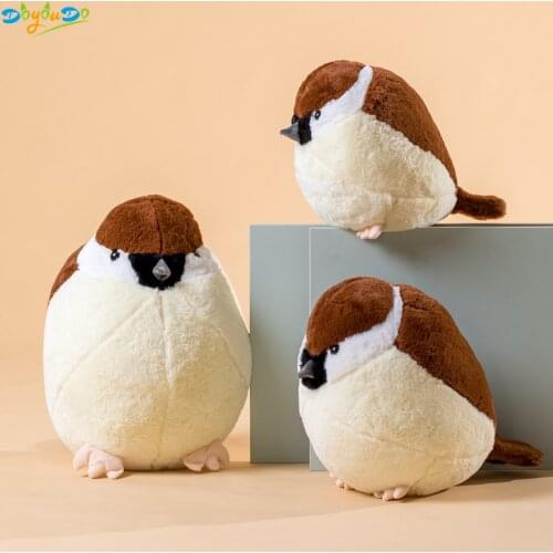 32/45cm Simulation Sparrow Plush Toy Cute Animal Bird Fat Sparrow Plush Stuffed Dolls Soft Pillow Children Gifts for Xmas Gift
