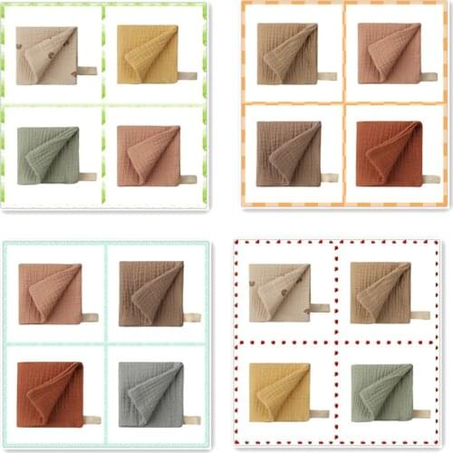 4 Pcs/Set 4 Layer Baby Handkerchief Soft Absorbent Gauze Burp Cloth Kids Wipe Cloth Newborn Face Towel Bibs Feeding Bath Towel