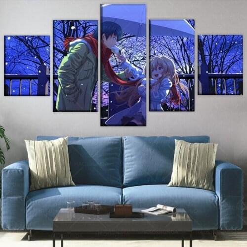 5 Pieces Anime Toradora! Poster Wall Art Modular Picture Home Decorative Living Room Framework On Canvas Printing Type Artwork