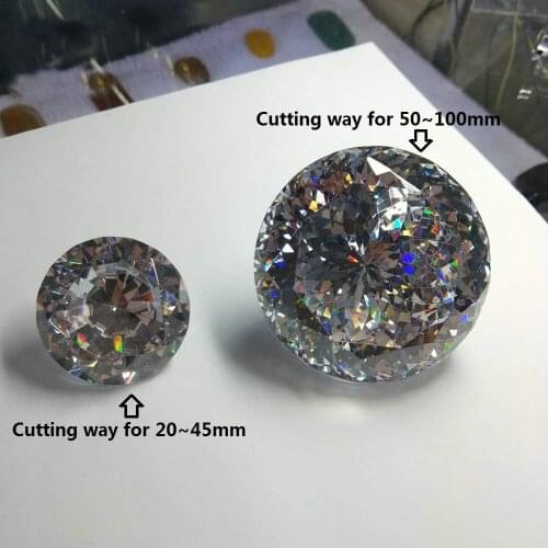 50mm Round Shape Loose CZ Stone White Color AAAAA Cubic zirconia Synthetic Gems Big size 100 faces