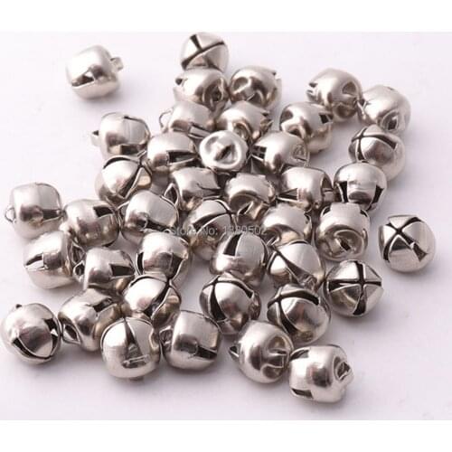 50pcs/lot 11/13/19mm Silver Color Metal Jingble bell small bell Loose Beads DIY Jewelry Making Ornament Christmas Decoration