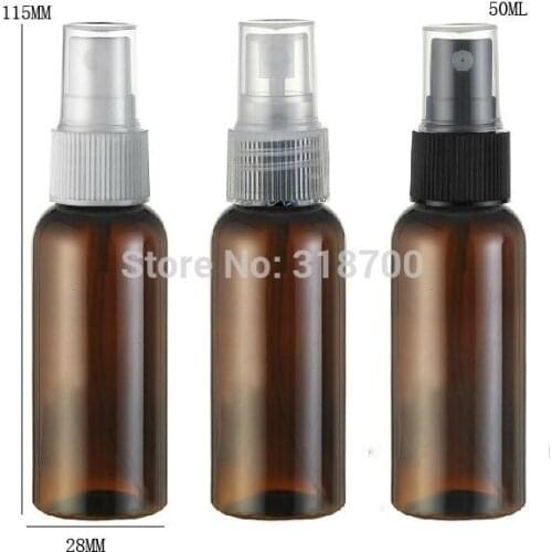 50 x 50ml Amber PET Perfume Bottle, 50cc Brown Mist Spray Bottle, 50ml Fragrance Perfume Plastic Bottle