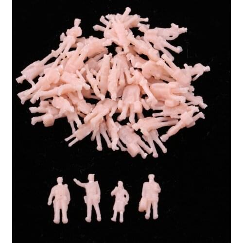 56pcs 1:150 HO Scale Miniature Figures People Unpainted for Sandtable Models