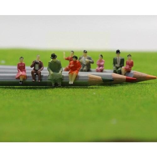 60pcs/set 1:87 Miniature Model Sitting People Mixed Building Lifelike Accessories DIY Train Plastic Characters Styles Scenc X1O1