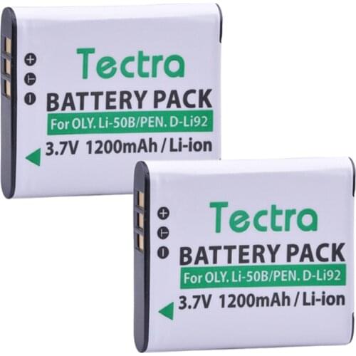 Tectra 2PCS Li-50B Li 50B Battery for Olympus SP 810 800UZ u6010 u6020 u9010 SZ14 SZ16 D755 u1010 SZ30 SZ20 XZ-1 VR350 SZ31 SZ16