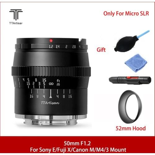TTArtisan 50mm f1.2 APS-C Lens for SONEY E FUJI X CANON M43 Mount Camera Large Aperture,Get rid of a cluttered background