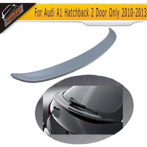 Auto Car Rear Boot mid Lip wing spoiler For Audi A1 Hatchback Coupe 2 Door Only 2010 - 2013 Grey PU