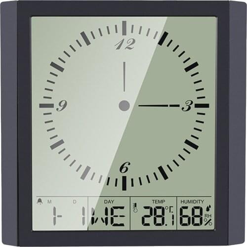 Indoor Digital Alarm Clock With Temperature Humidity Display Electronic Wall Clock With Large Screen 150 ° Wide Viewing