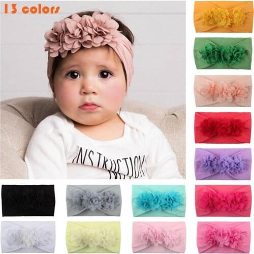Baby Girl Kids Toddler Lace Flower Headband Hair Bow Band Accessories Headwear