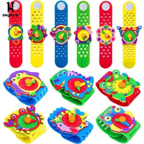 DIY 3D Foam Craft Sticker Handmade Watch Clock Learning Kids Kindergarten Educative Games Toys For Baby Kids Toys