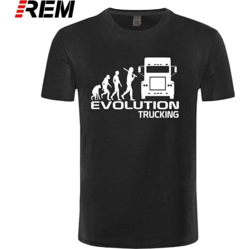 REM Brand Clothing EVOLUTION TRUCKING truck driver cab gift ideas Funny T Shirt Men Cotton Short Sleeve T-shirt Top Camiseta