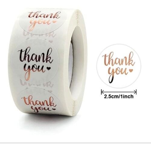 "Thank You" hot stamping sticker buy commercial decorative flower label sealing sticker candy gift box round sticker wedding