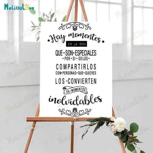 Spanish Wedding Quotation Board Sticker Reception Sign Decal New Design Post Stickers Ceremony Notice SE034