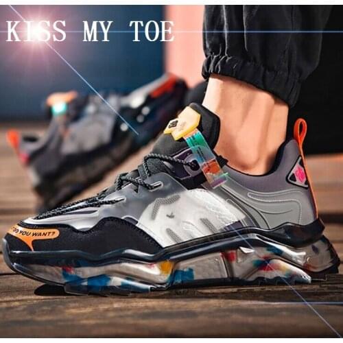 New 2021 Casual Old Dad Chunky PU Breathable Shoes For Men Sneakers Zapatos De Hombre Sport Boys Flat Tenis Masculino Vulcanized