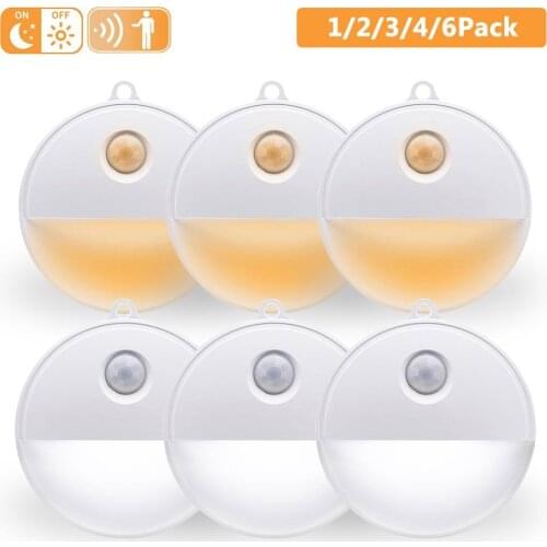 Motion Sensor Round Projector Light Closet Cabinet Light LED Motion Sensor Night Light Battery Operated